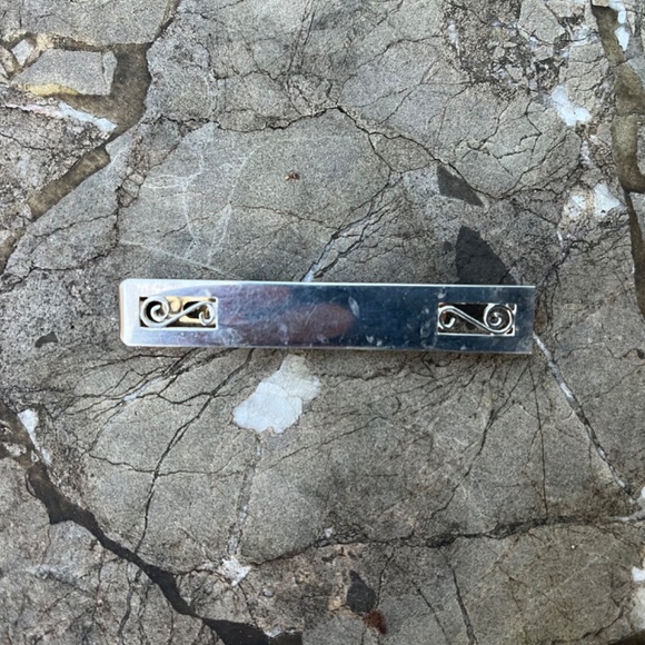 2 Vintage Unmarked Tie Clips; Black Onyx/1 Rhinestone and SWANK tie clip - Picture 4 of 15